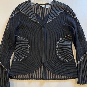 NWOT - ONE OF A KIND - SILVER EYELET AND CORDED JACKET